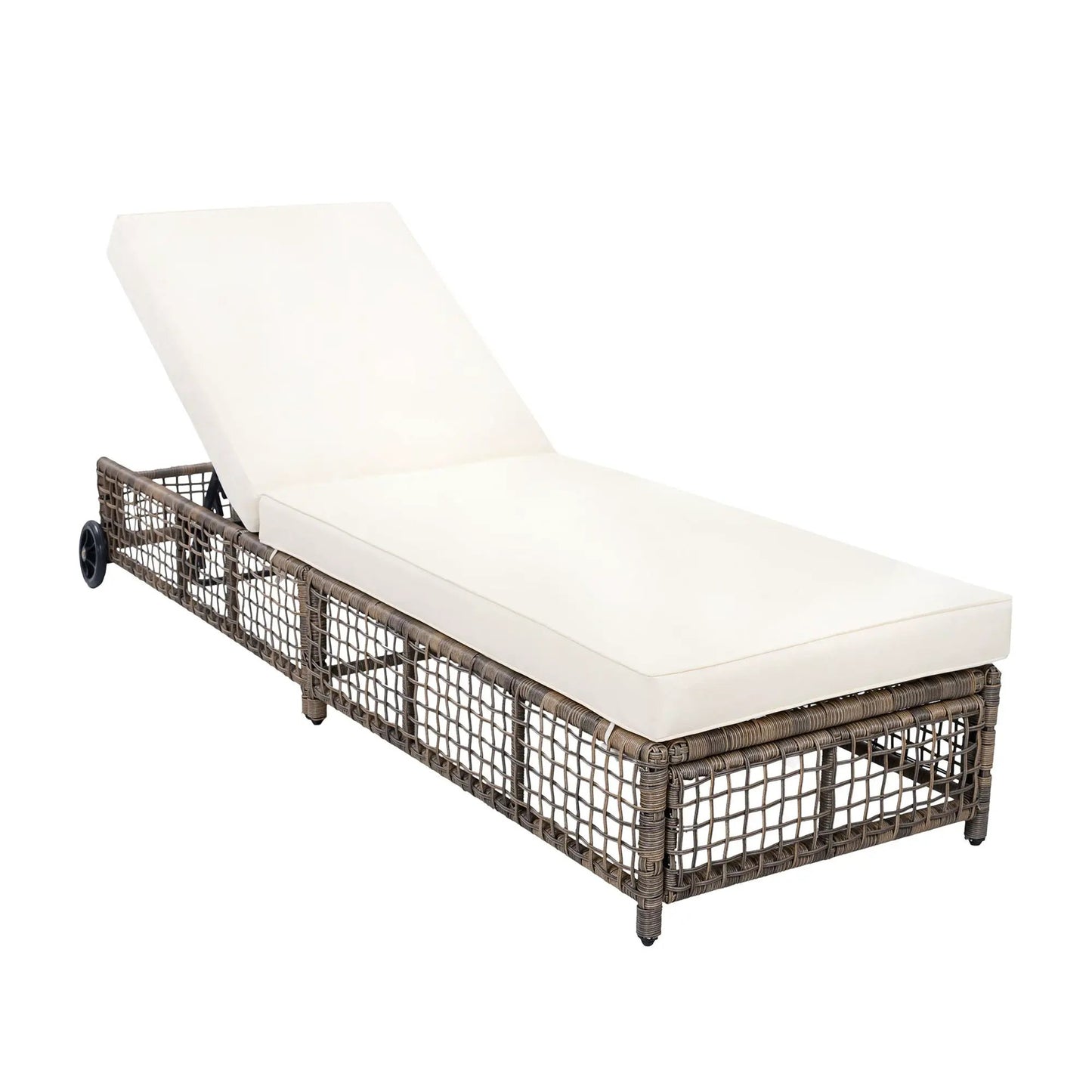 Lounge Chair With 5 Position Backrest Wheels