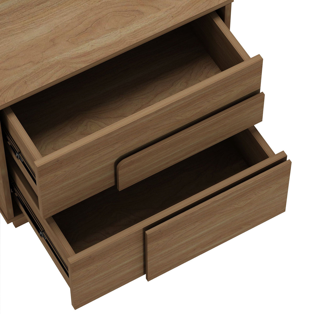 Modern Nightstand with Push to Open Drawers, light brown wood finish, HouseOfZazla on Tampa Home & Garden Store