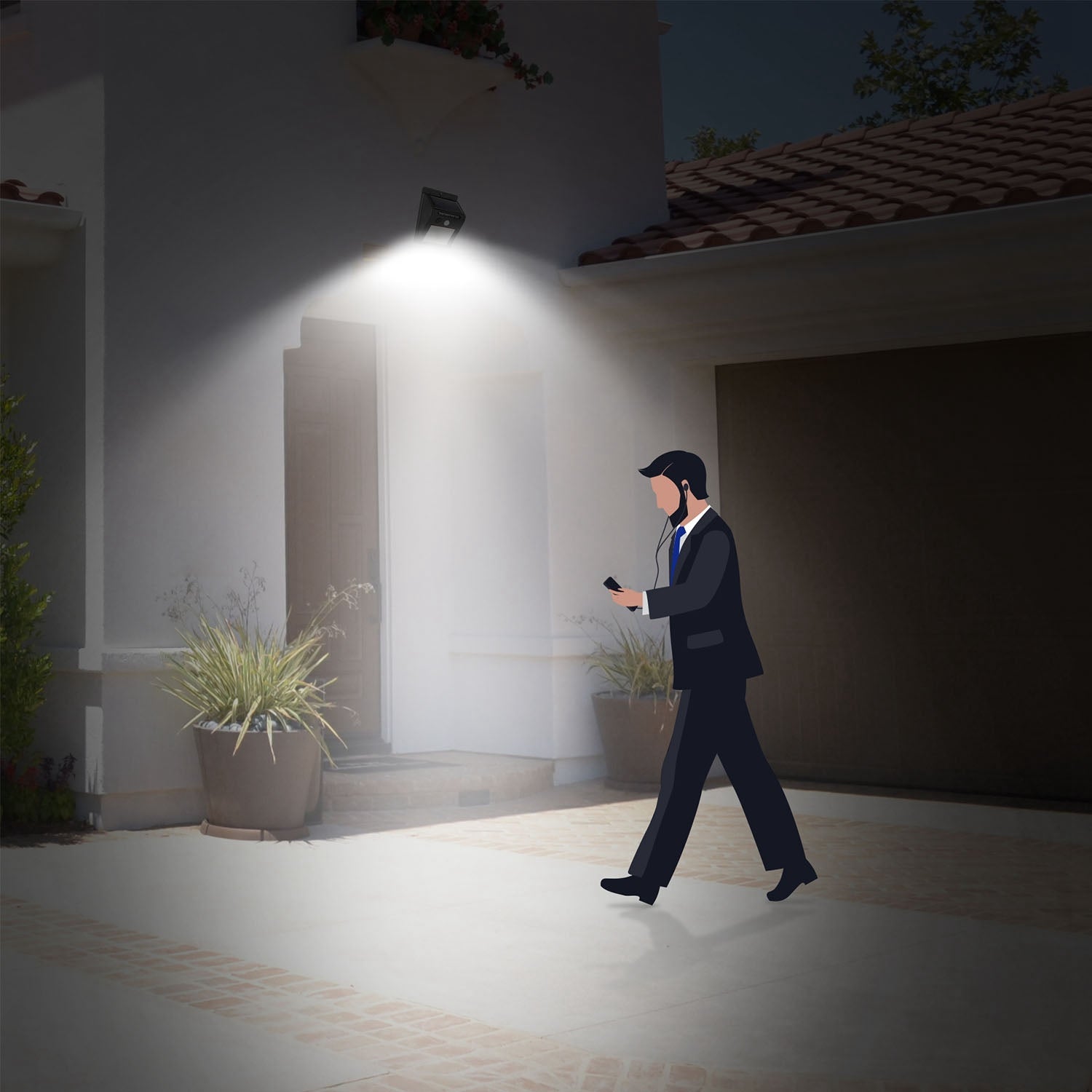 Solar LED outdoor security light, 20 LEDs, PIR motion sensor, IP65 waterproof, 120° sensing on Tampa Home & Garden Store