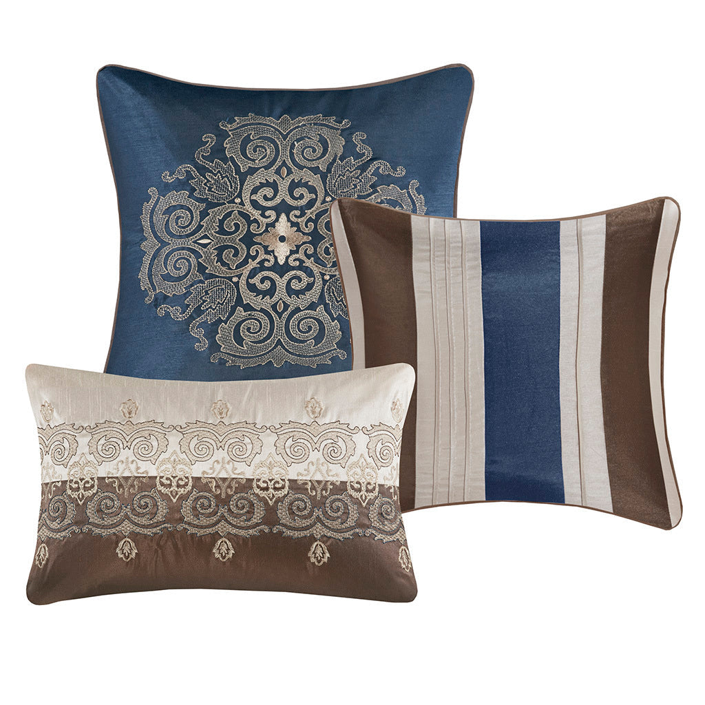 Cal King 7 Piece Jacquard Comforter Ensemble