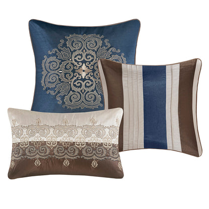 Cal King 7 Piece Jacquard Comforter Ensemble