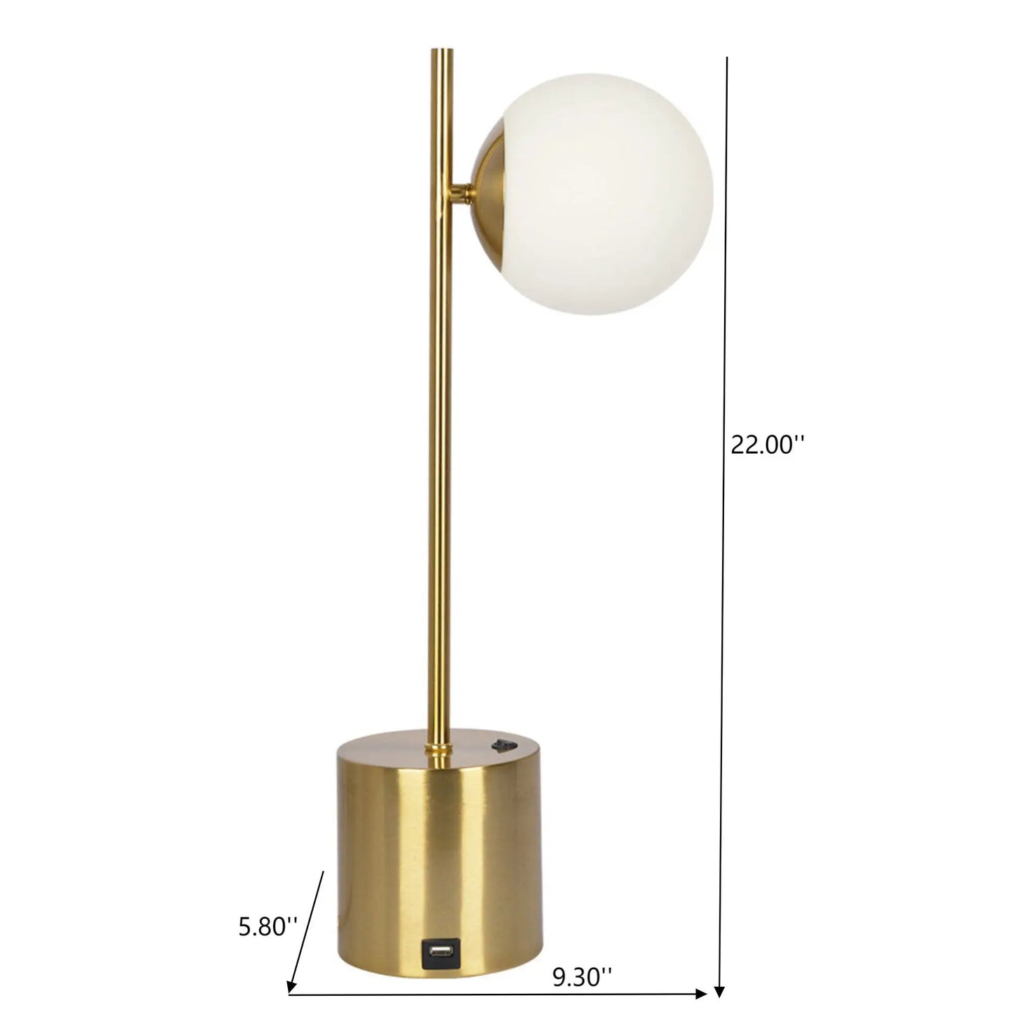 Ethereal Modern Small Table Lamp With Globe Shade