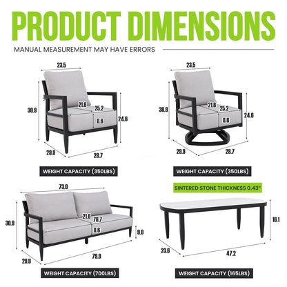 Outdoor Conversation Set with Sunbrella Cushions