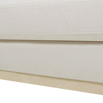 Knox farmhouse reversible chaise sectional sofa beige fabric with wood base by HouseOfZazla on Tampa Home & Garden Store