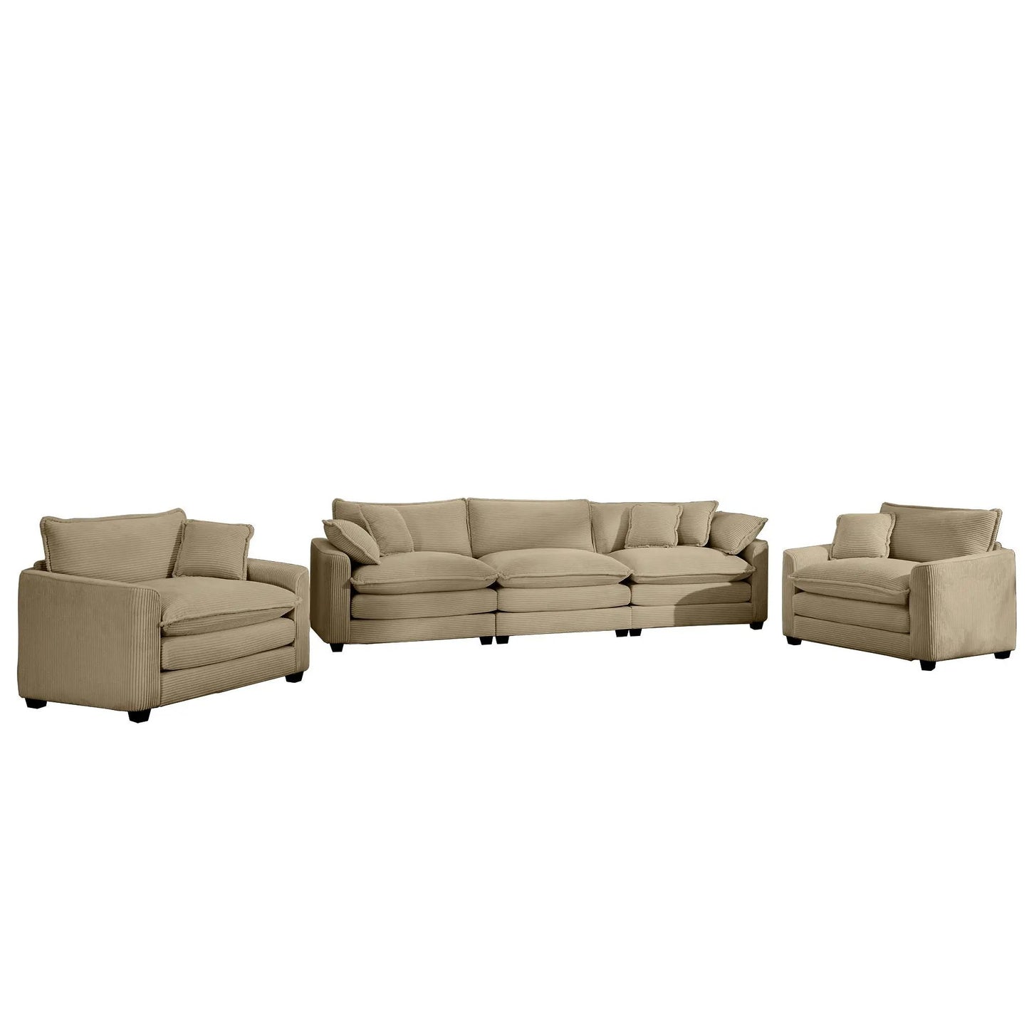 Elegant Sectional Sofa Set with Deep Seats