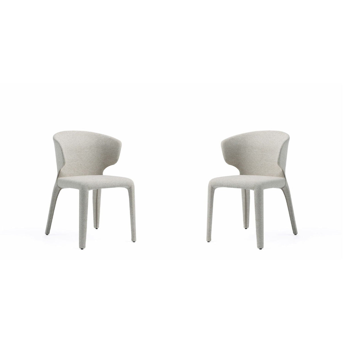 HouseOfZazla Conrad dining chair set of 2 with metal frame in light gray fabric on Tampa Home & Garden Store