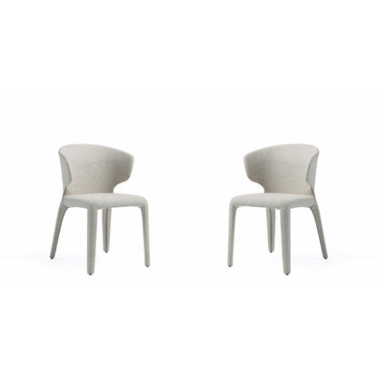 HouseOfZazla Conrad dining chair set of 2 with metal frame in light gray fabric on Tampa Home & Garden Store
