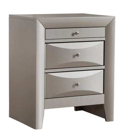Modern Design Nightstand with Durable Wood Veneer