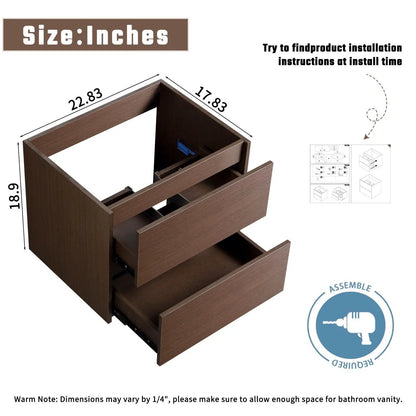 Wall Mounted Vanity With Soft Close Drawer