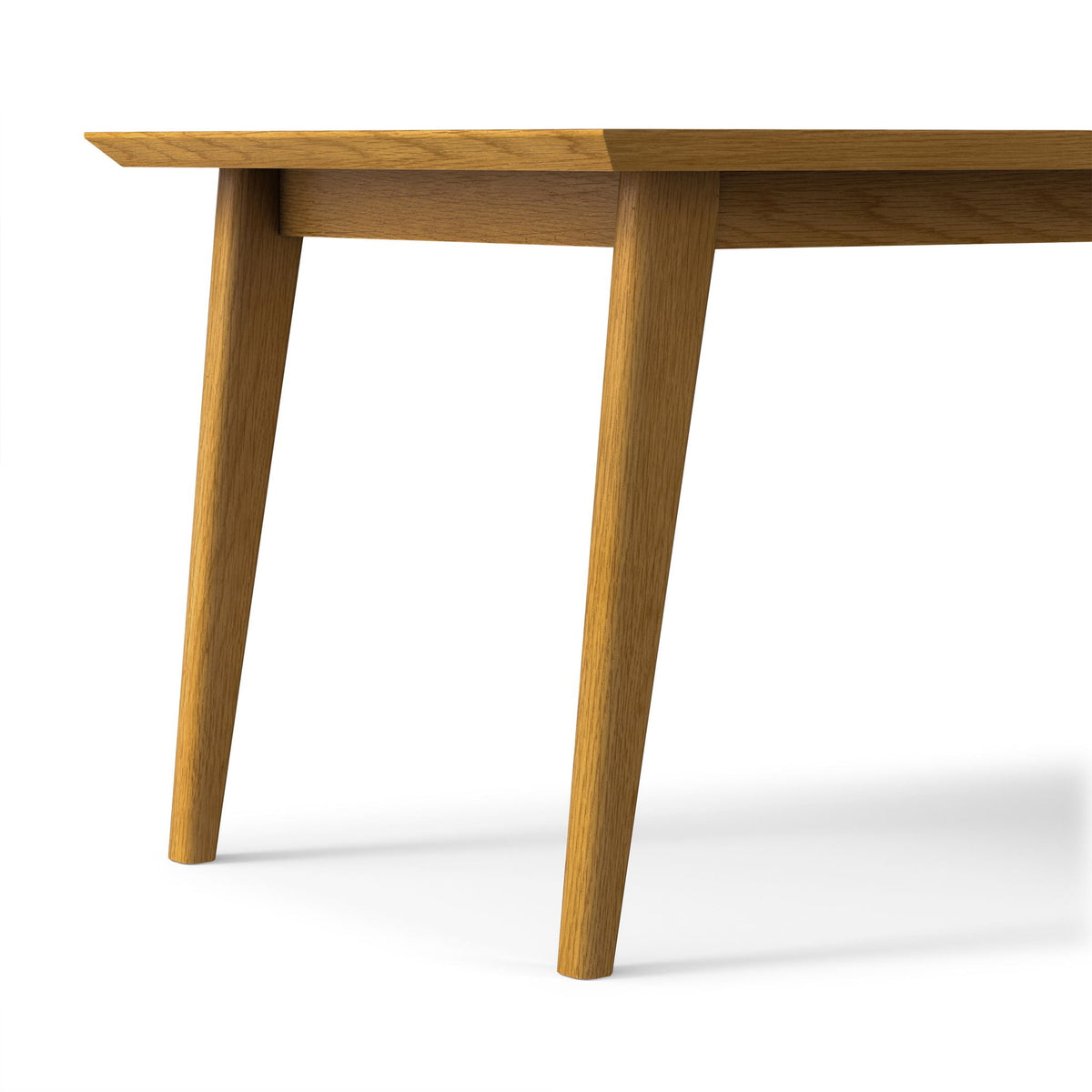 Rectangular dining table by HouseOfZazla in light brown wood with tapered legs on Tampa Home & Garden Store