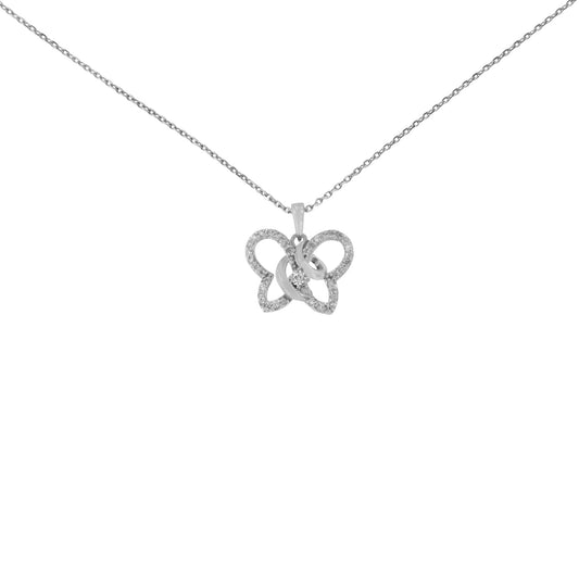 Sterling silver butterfly pendant with 1/4 cttw pavé diamonds on 18-inch chain on Tampa Home & Garden Store