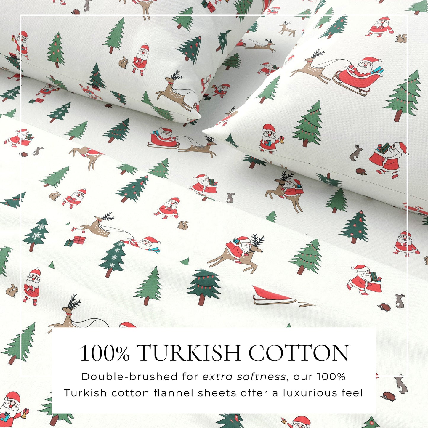 Soft and Plush Turkish Cotton Christmas Sheets