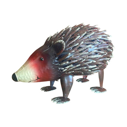 Handmade wrought iron hedgehog garden statue by HouseOfZazla, brown rusted finish on Tampa Home & Garden Store