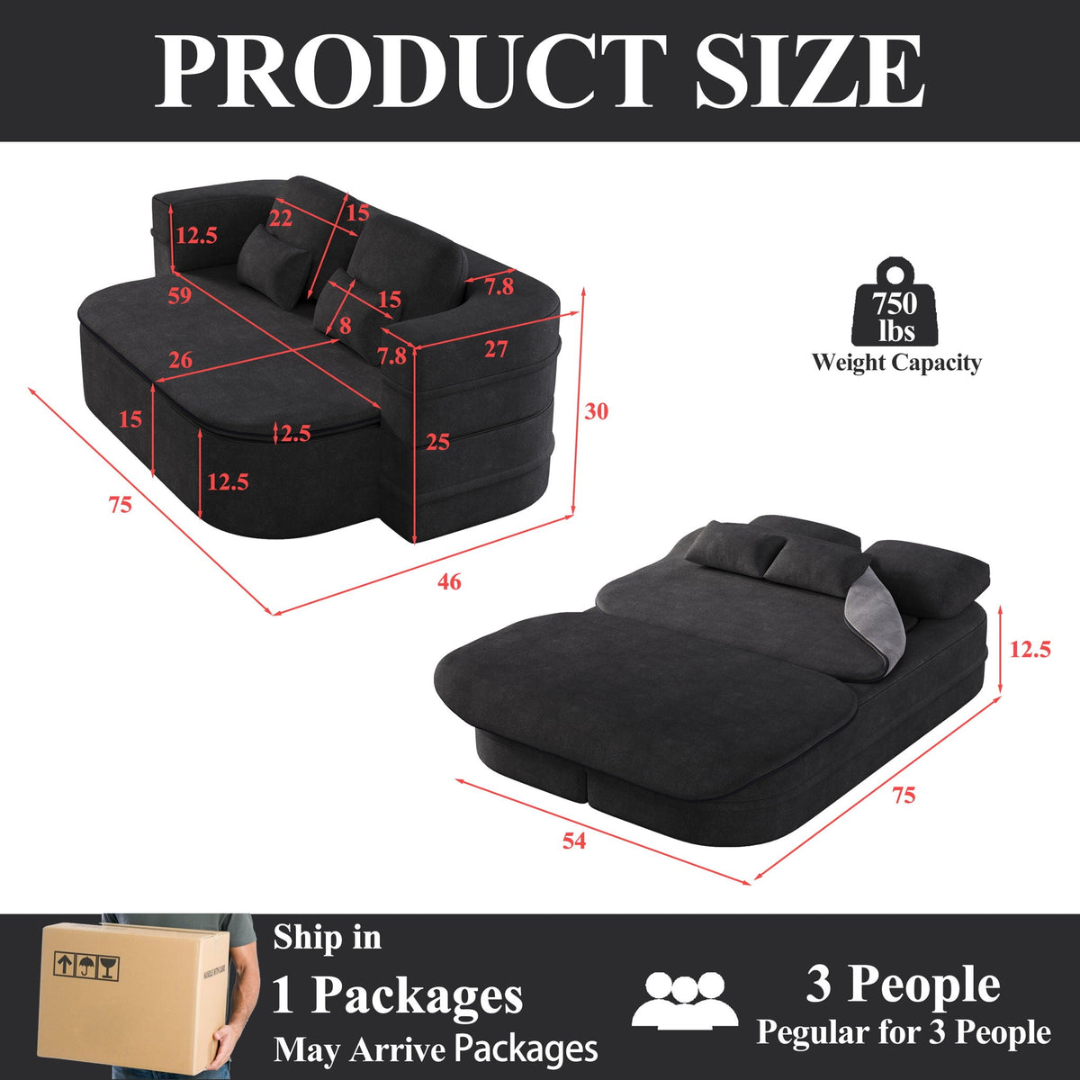 Foldable Sofa Bed with a Multi Functional Blanket