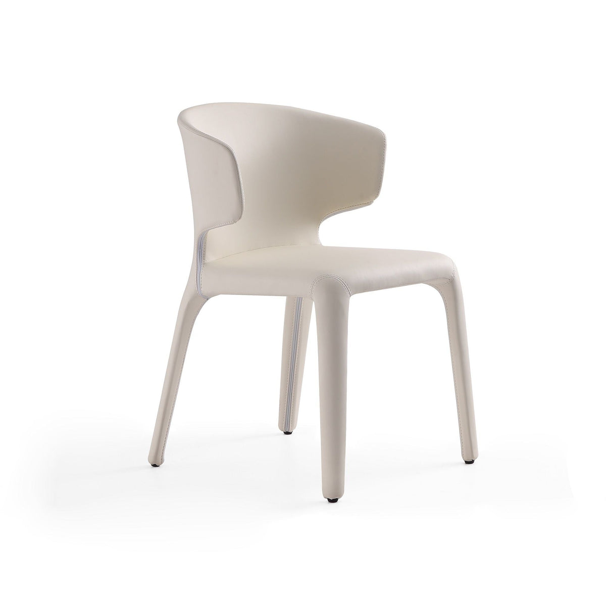 Conrad dining chair set of 2 in cream faux leather with metal frame on Tampa Home & Garden Store