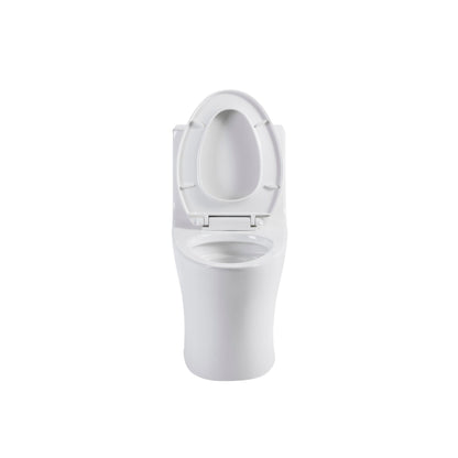 Toilet: Elegant One Piece Toilet With Tornado Dual Flush by HouseOfZazla, white porcelain on Tampa Home & Garden Store