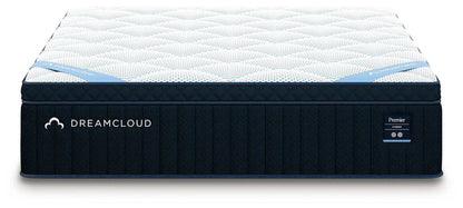 DreamCloud Premier Hybrid mattress by Unique Piece Furniture with navy sides and white top on Tampa Home & Garden Store