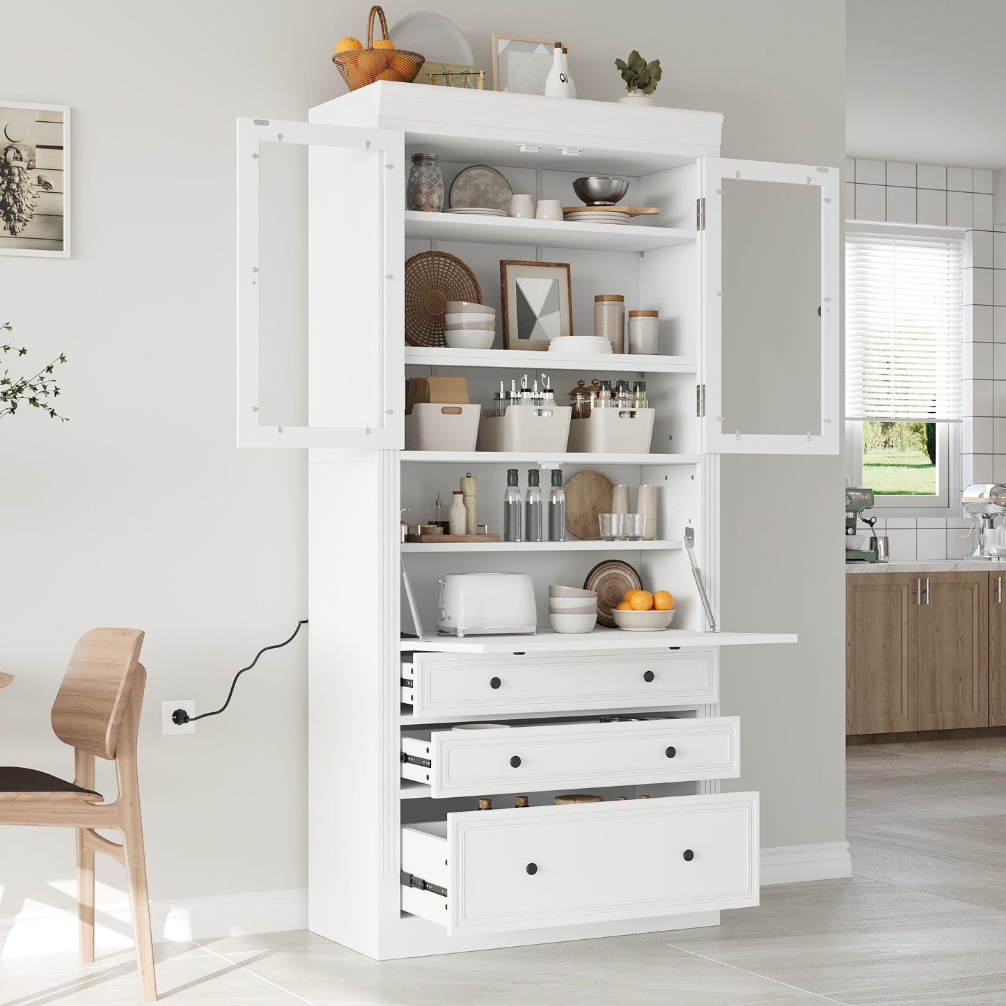 Topmax Freestanding Kitchen Pantry Cabinet