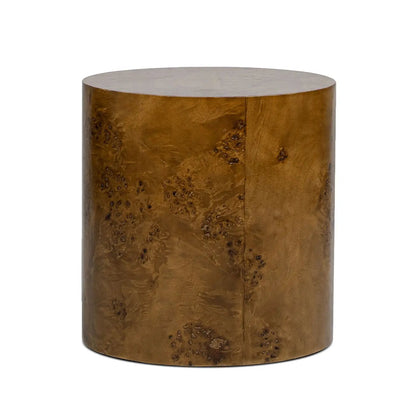 Nebula Accent Oval Pillar Side Table by Unique Piece Furniture in warm burl wood finish on Tampa Home & Garden Store