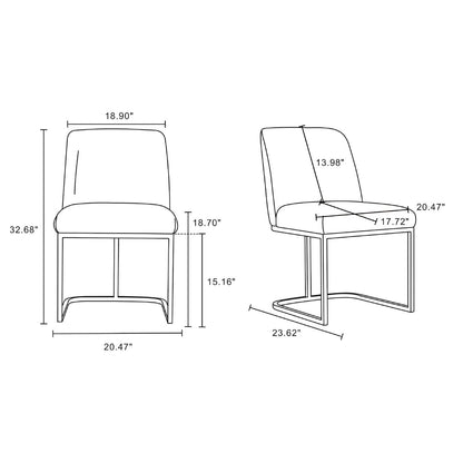 Serena Dining Chair with Geometric Metal Base, side chair in multiple colors by HouseOfZazla on Tampa Home & Garden Store
