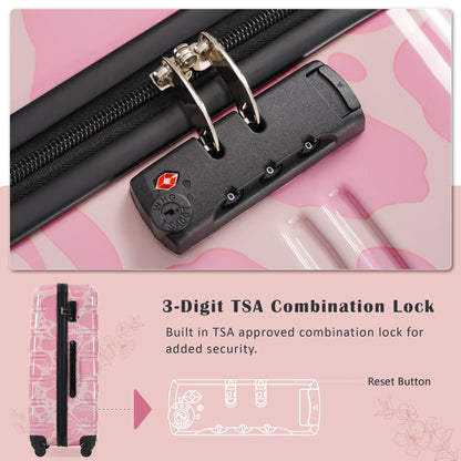 3-piece pink hardshell luggage set with TSA lock by HouseOfZazla, includes spinner wheels on Tampa Home & Garden Store