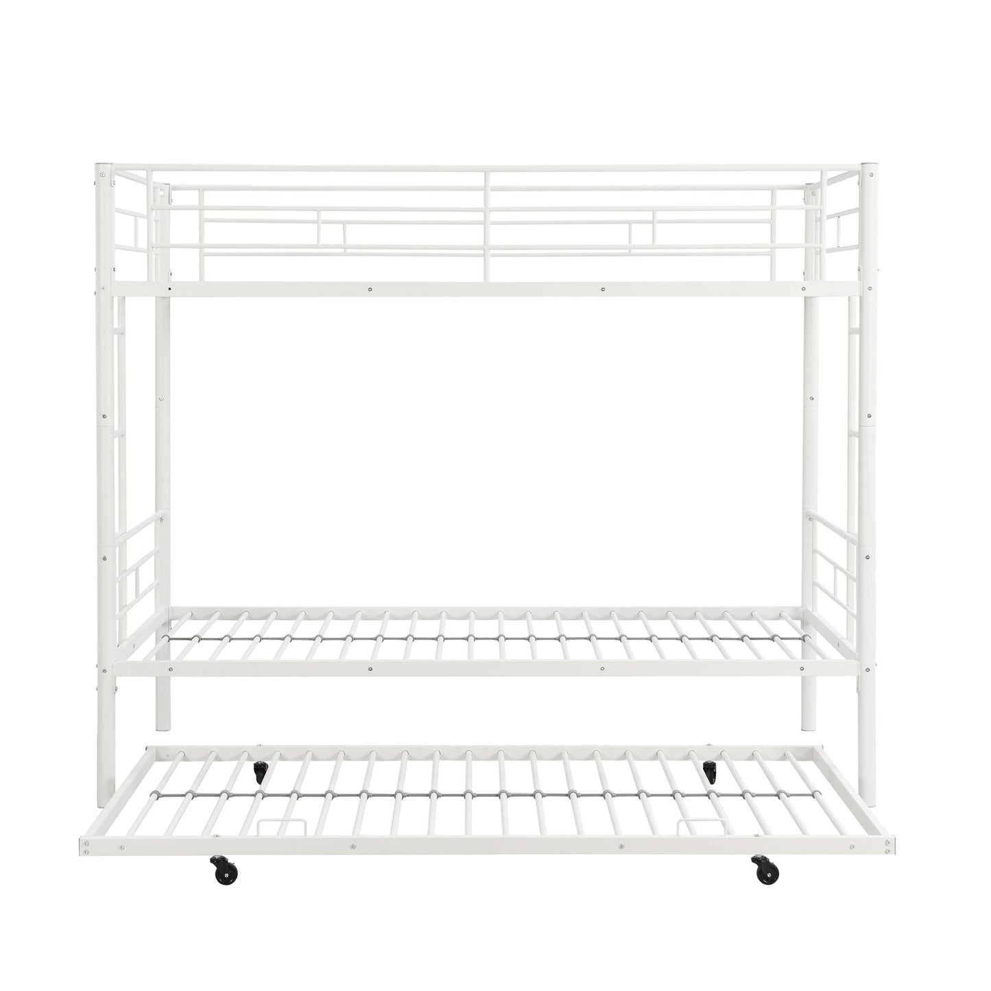 Modern Metal Frame Bunk Bed With Trundle