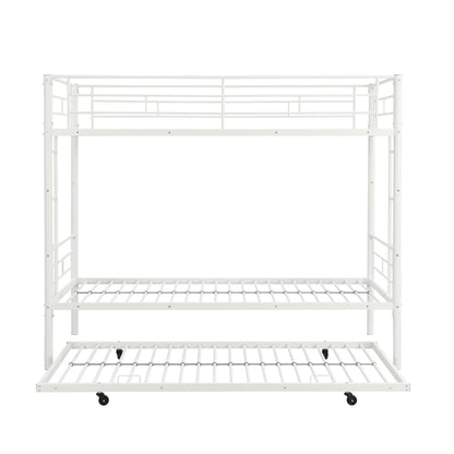 Modern Metal Frame Bunk Bed With Trundle