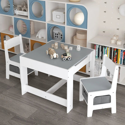 Kids Table and Chair Set 3 in 1 with Storage