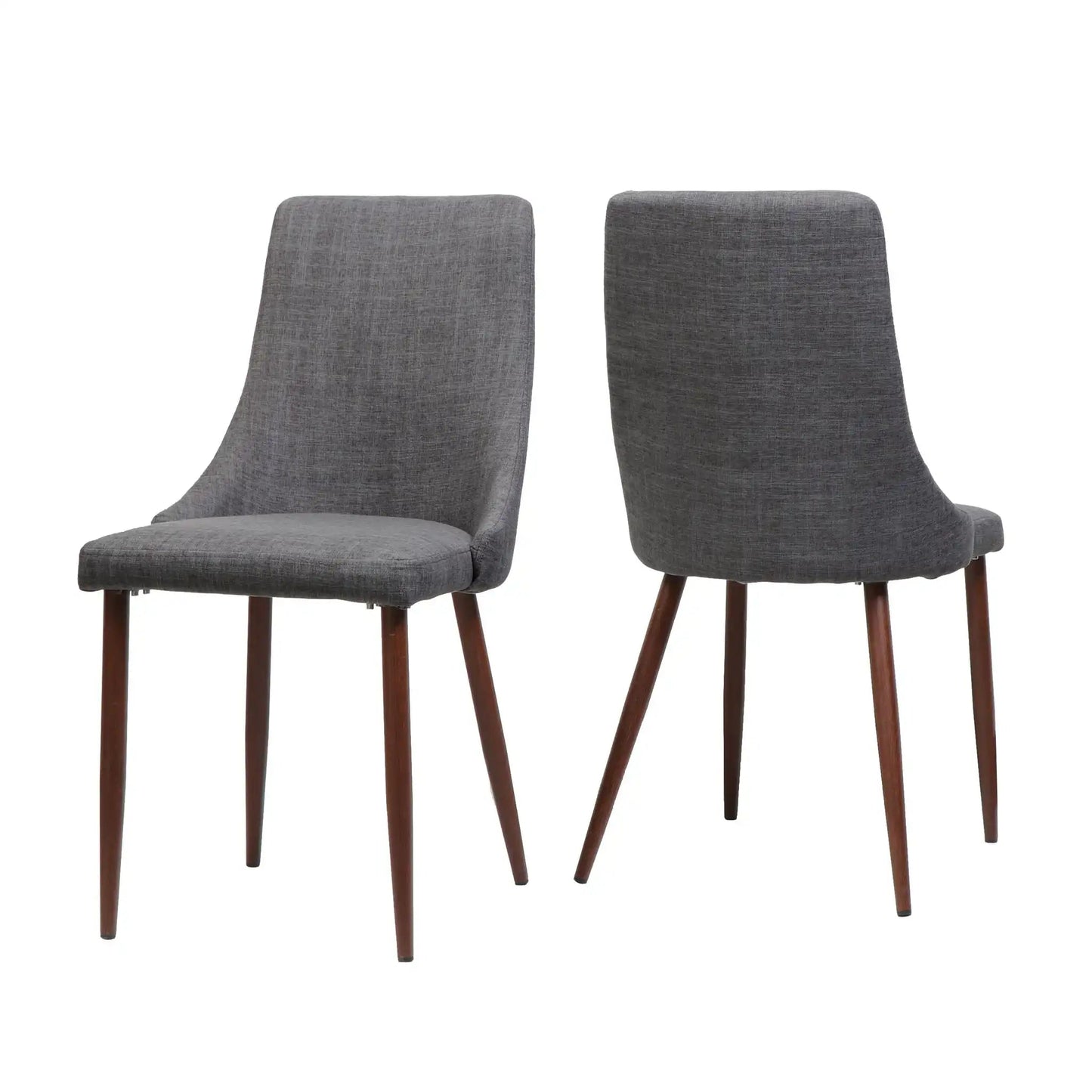 Mid Century Modern Fabric Armless Dining Chairs gray fabric with wood legs HouseOfZazla on Tampa Home & Garden Store