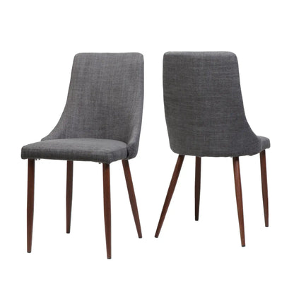 Mid Century Modern Fabric Armless Dining Chairs gray fabric with wood legs HouseOfZazla on Tampa Home & Garden Store