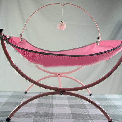 Four Seasons Universal Cat Recliner Cat Bed pink hammock on curved frame by Sell My Stuff on Tampa Home & Garden Store
