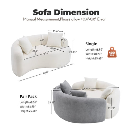 Chenille S Curved Sofa and Dual Depth Comfort