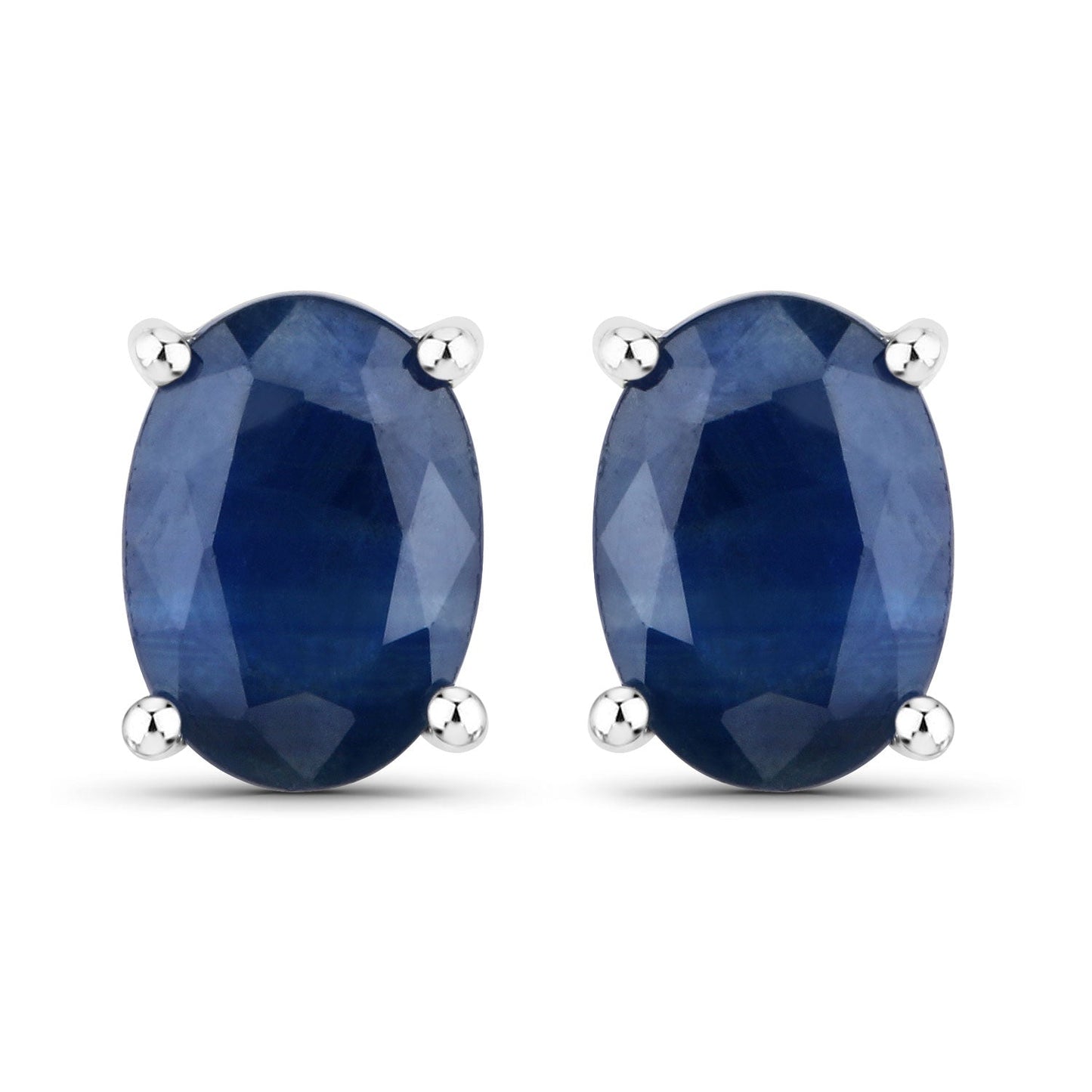 Blue sapphire oval stud earrings pair in 14K white gold by Bids.com 1.90 ct on Tampa Home & Garden Store