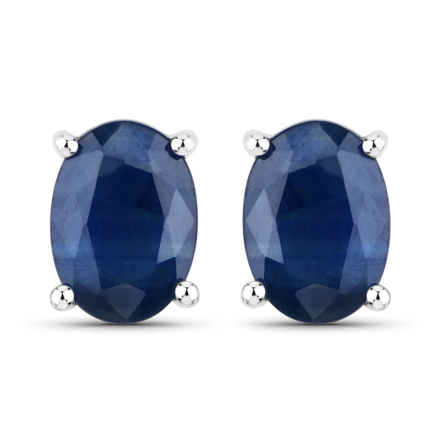 Blue sapphire oval stud earrings pair in 14K white gold by Bids.com 1.90 ct on Tampa Home & Garden Store