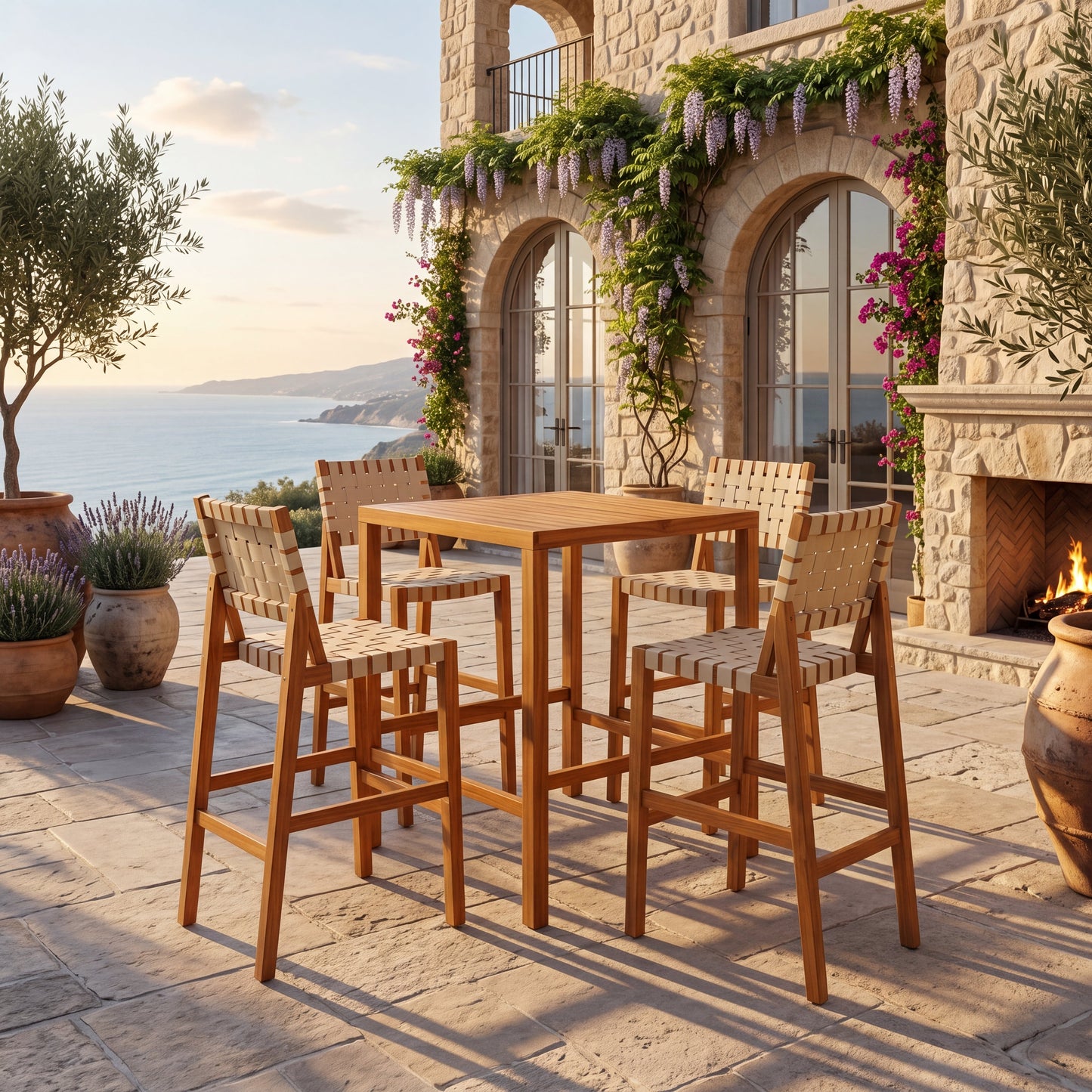 Solid Acacia Wood Outdoor Patio Furniture Set