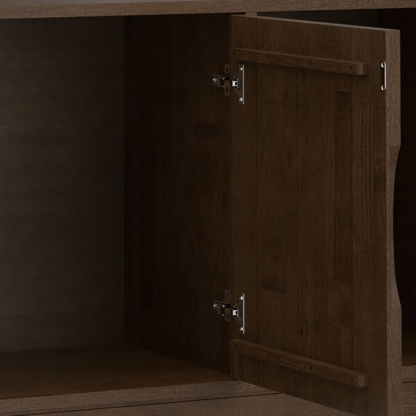 Harper 3-door sideboard storage cabinet walnut brown with metal hinges HouseOfZazla on Tampa Home and Garden Store