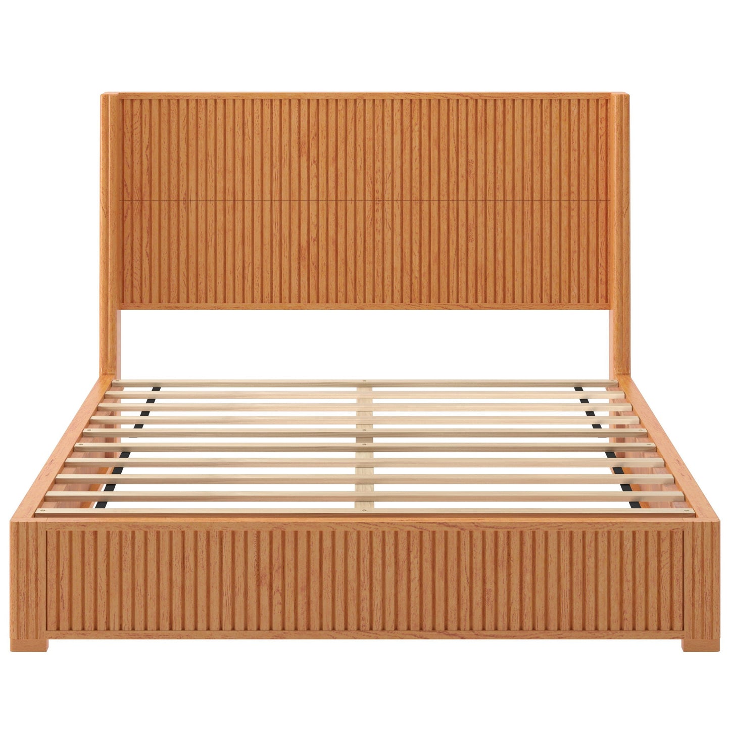 Modern Platform Bed Frame with Tall Headboard