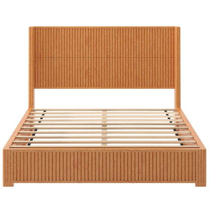 Modern Platform Bed Frame with Tall Headboard