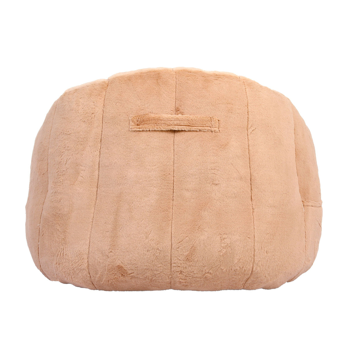 Beanbag chair with armrests in beige plush fabric, high-density foam filling, HouseOfZazla on Tampa Home & Garden Store