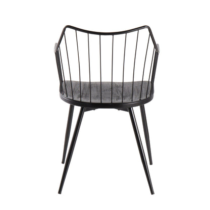 Winston Farmhouse Chair with Metal Frame black metal back wood seat kids' side chair on Tampa Home & Garden Store