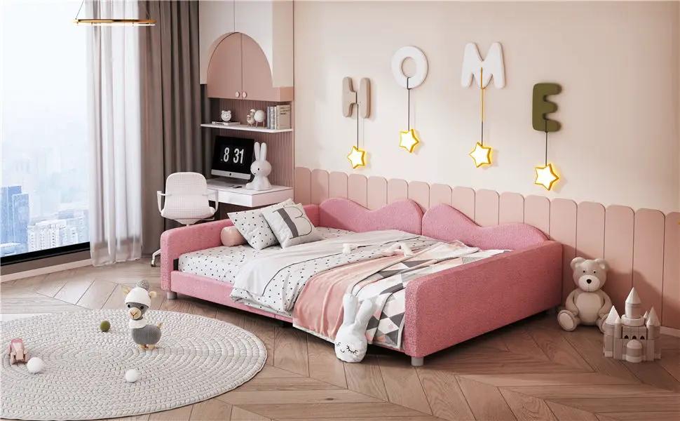 Upholstered Daybed With Sherpa Fabric Sofabed