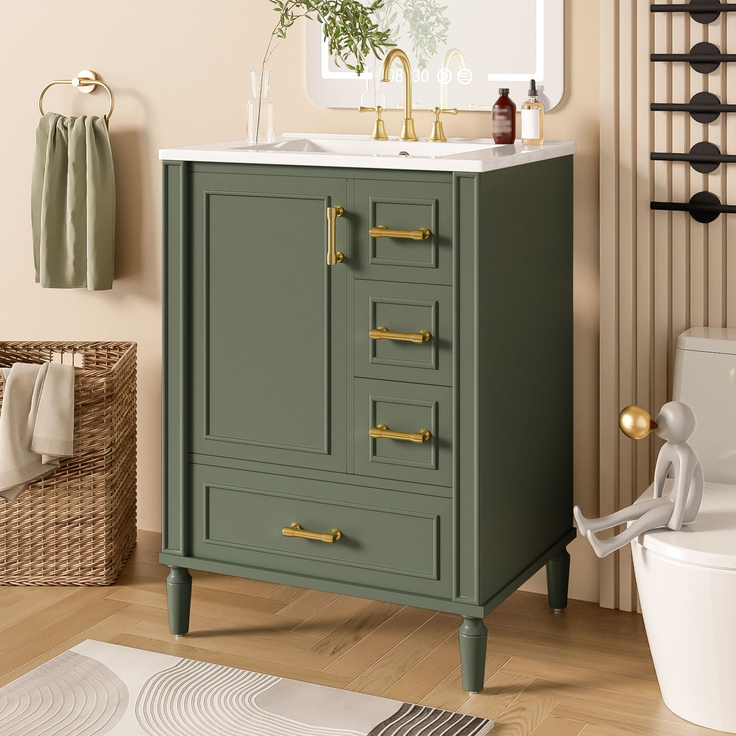 Traditional Bathroom Vanity With Soft Close Doors