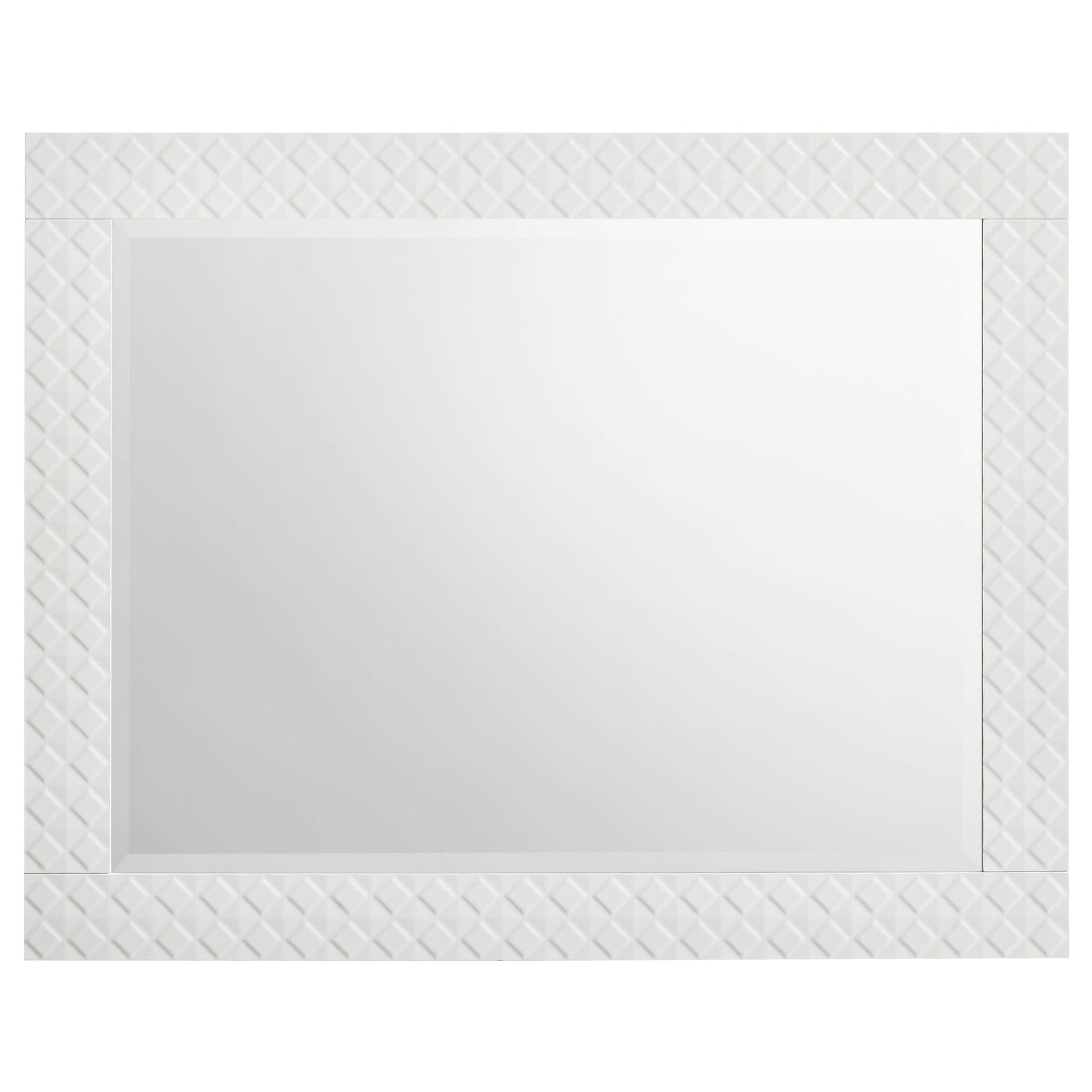 HouseOfZazla Pierce 4 Piece Bedroom Set With LED Lighting white diamond-textured frame on Tampa Home & Garden Store