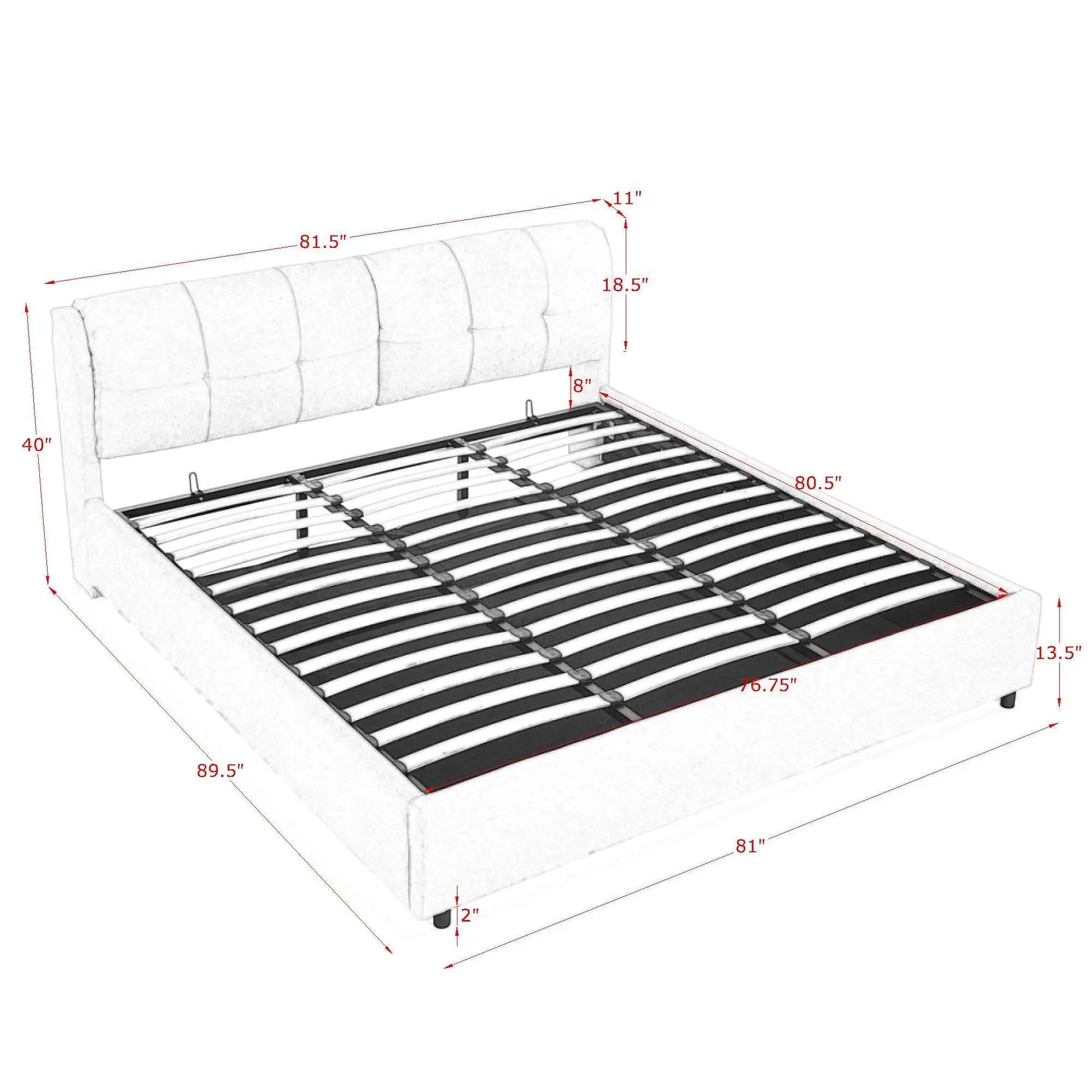 Storage upholstered hydraulic platform bed with integrated headboard by Unique Piece Furniture on Tampa Home & Garden Store