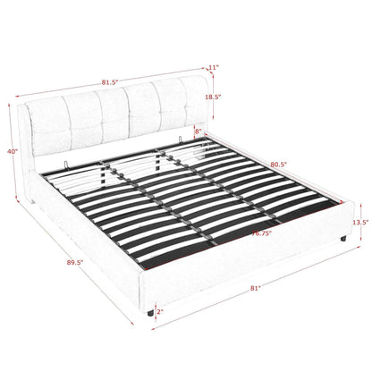 Storage upholstered hydraulic platform bed with integrated headboard by Unique Piece Furniture on Tampa Home & Garden Store