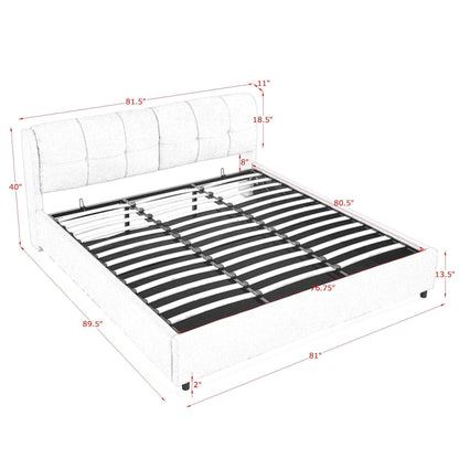 Storage Upholstered Hydraulic Platform Bed With Integrated Headboard by HouseOfZazla on Tampa Home & Garden Store
