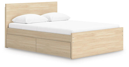 Onita panel platform bed in light oak and under-bed storage by Unique Piece Furniture on Tampa Home & Garden Store