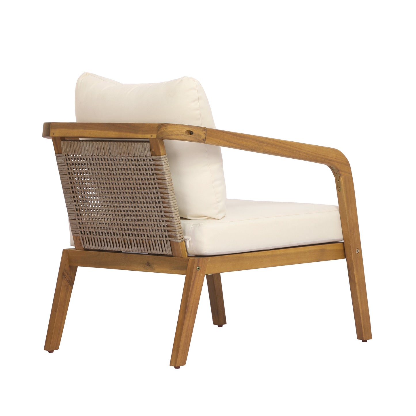 Acacia Wood Patio Club Chairs and Soft Cushions