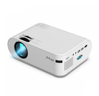 720p portable smart projector, white compact HD projector with blue-lit lens and USB ports on Tampa Home & Garden Store
