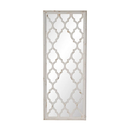 Distressed Floor Mirror Full Body White Finish
